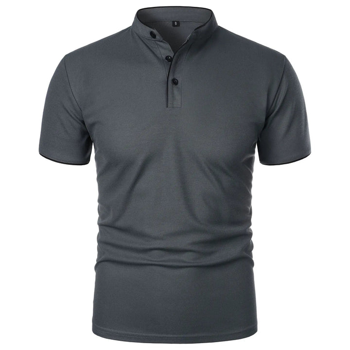 Wrinkle-Free Stand-Up Collar Polo Shirt for Men - Elegant & Comfortable 5
