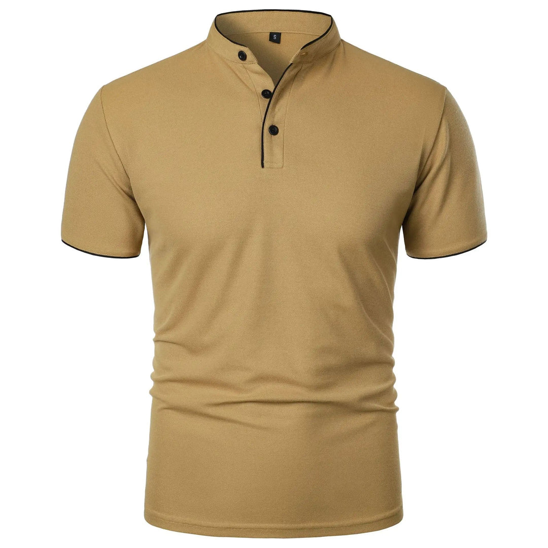 Wrinkle-Free Stand-Up Collar Polo Shirt for Men - Elegant & Comfortable 6