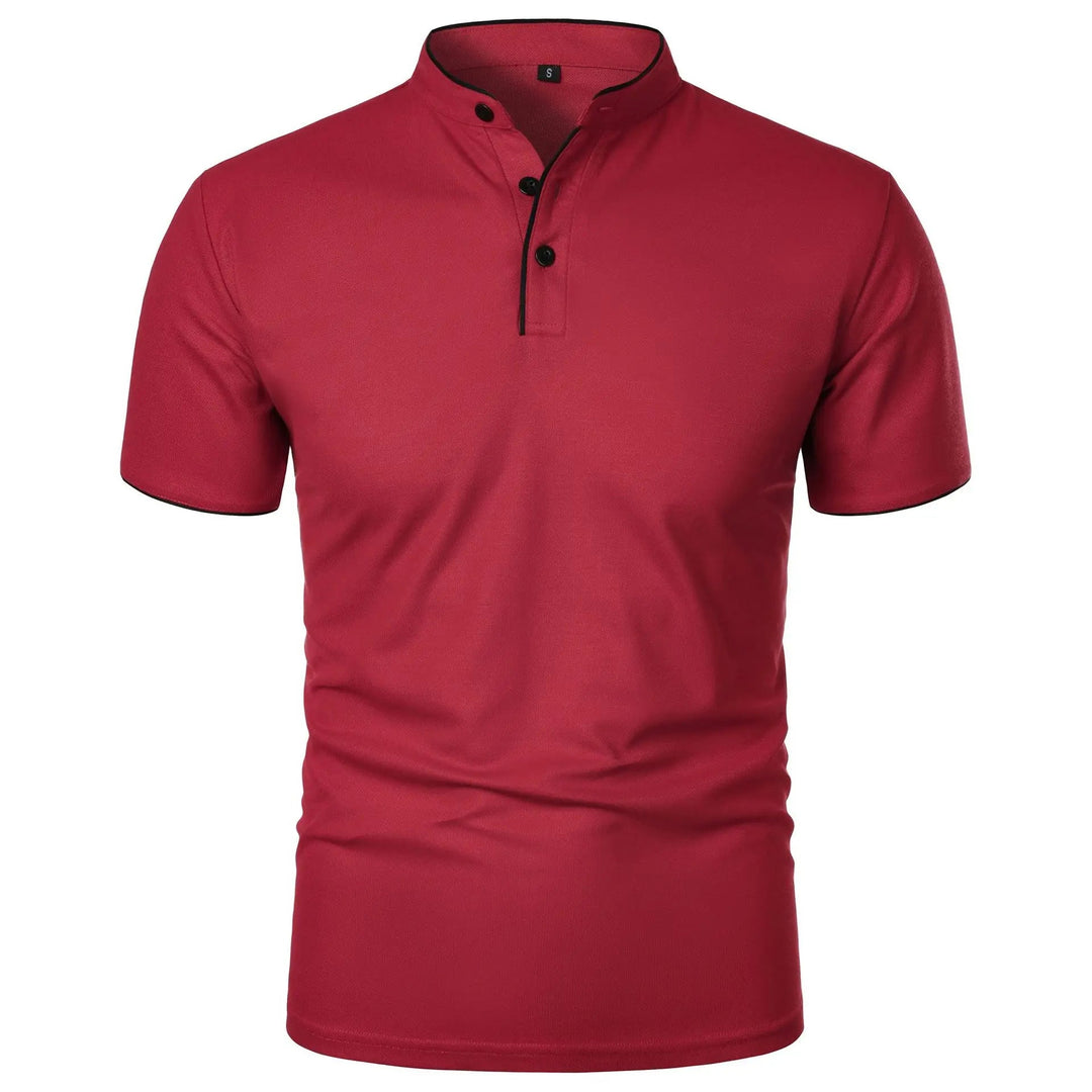 Wrinkle-Free Stand-Up Collar Polo Shirt for Men - Elegant & Comfortable 7