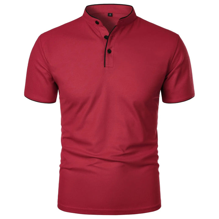 Wrinkle-Free Stand-Up Collar Polo Shirt for Men - Elegant & Comfortable 7