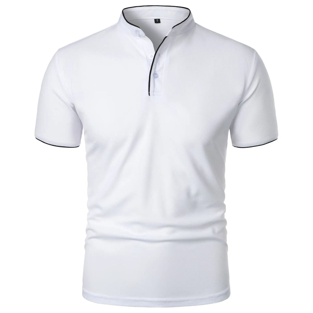Wrinkle-Free Stand-Up Collar Polo Shirt for Men - Elegant & Comfortable 8