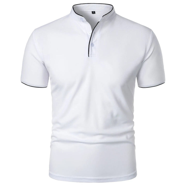 Wrinkle-Free Stand-Up Collar Polo Shirt for Men - Elegant & Comfortable 8