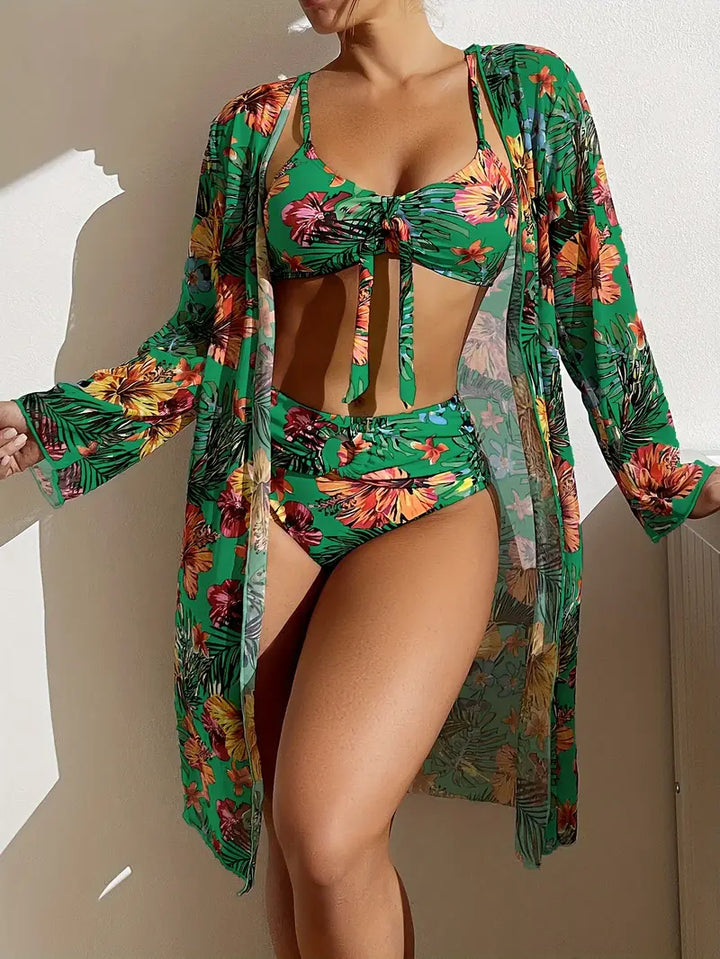 Leticia | Floral Cover-Up Swimsuit