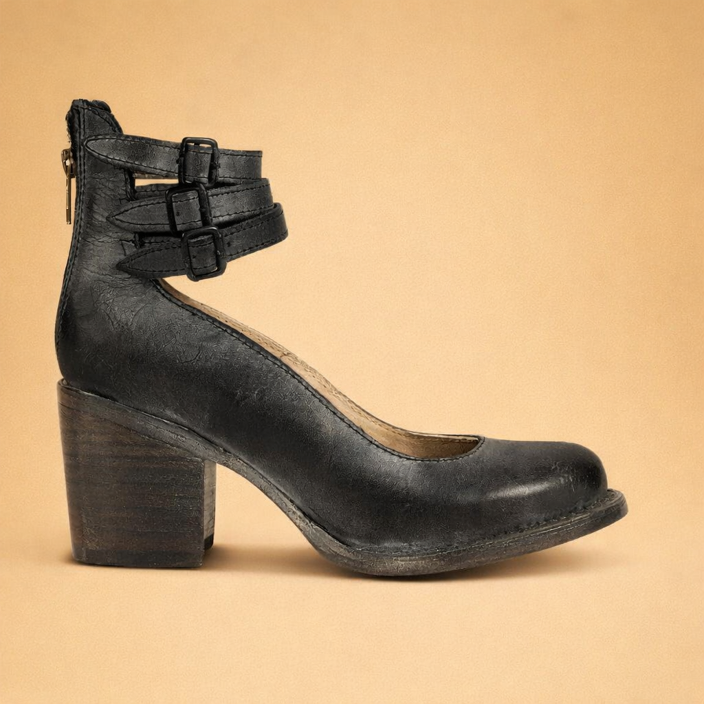 Vanie| Elegant block heel pumps with straps