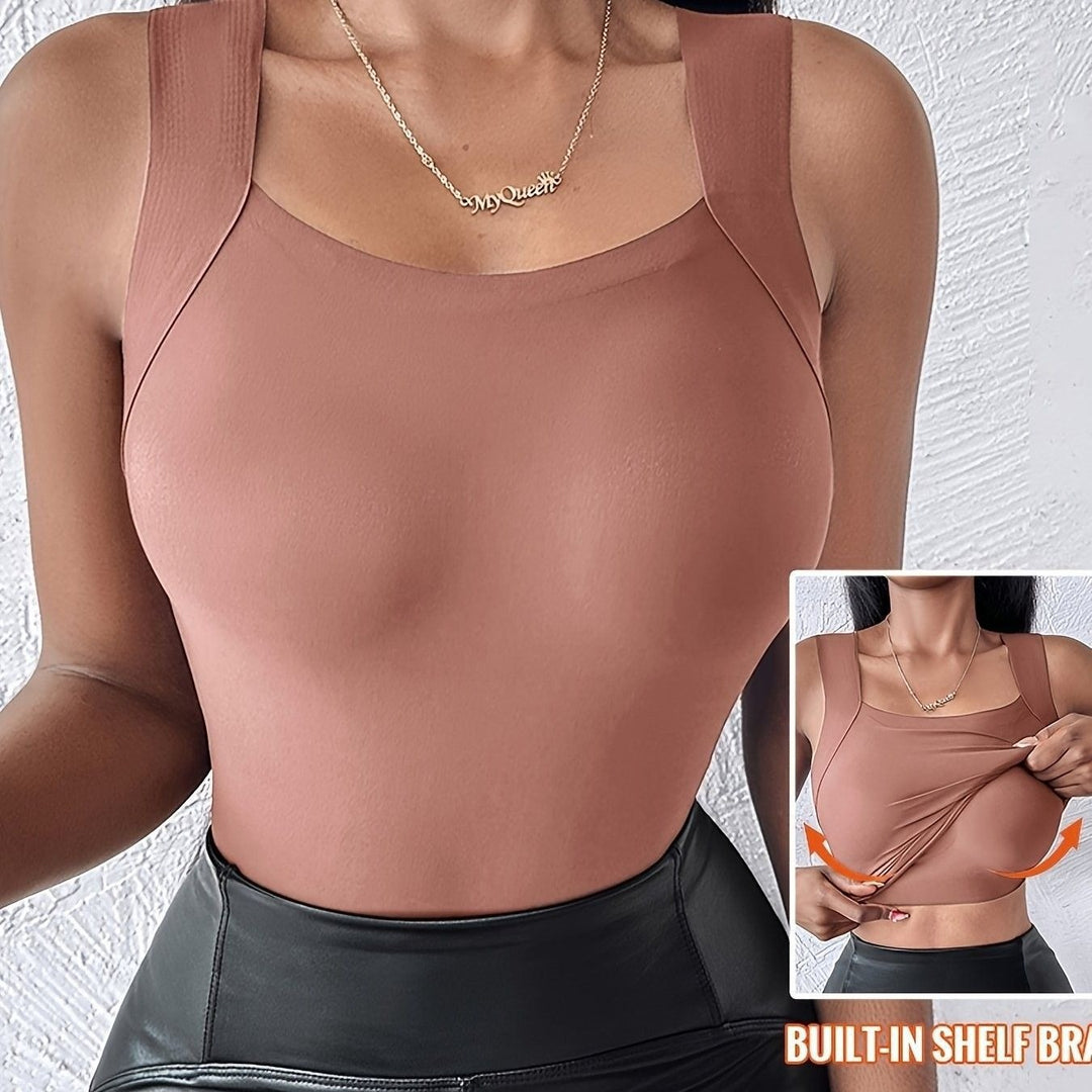 Breathable Tank Top with Integrated Bra for Women - Comfort & Style