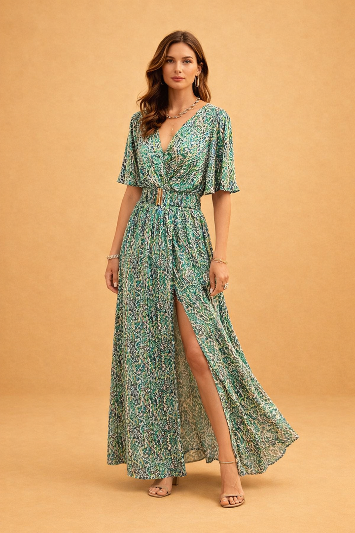 Letty | Flowy Maxi Dress with Belt and Slit
