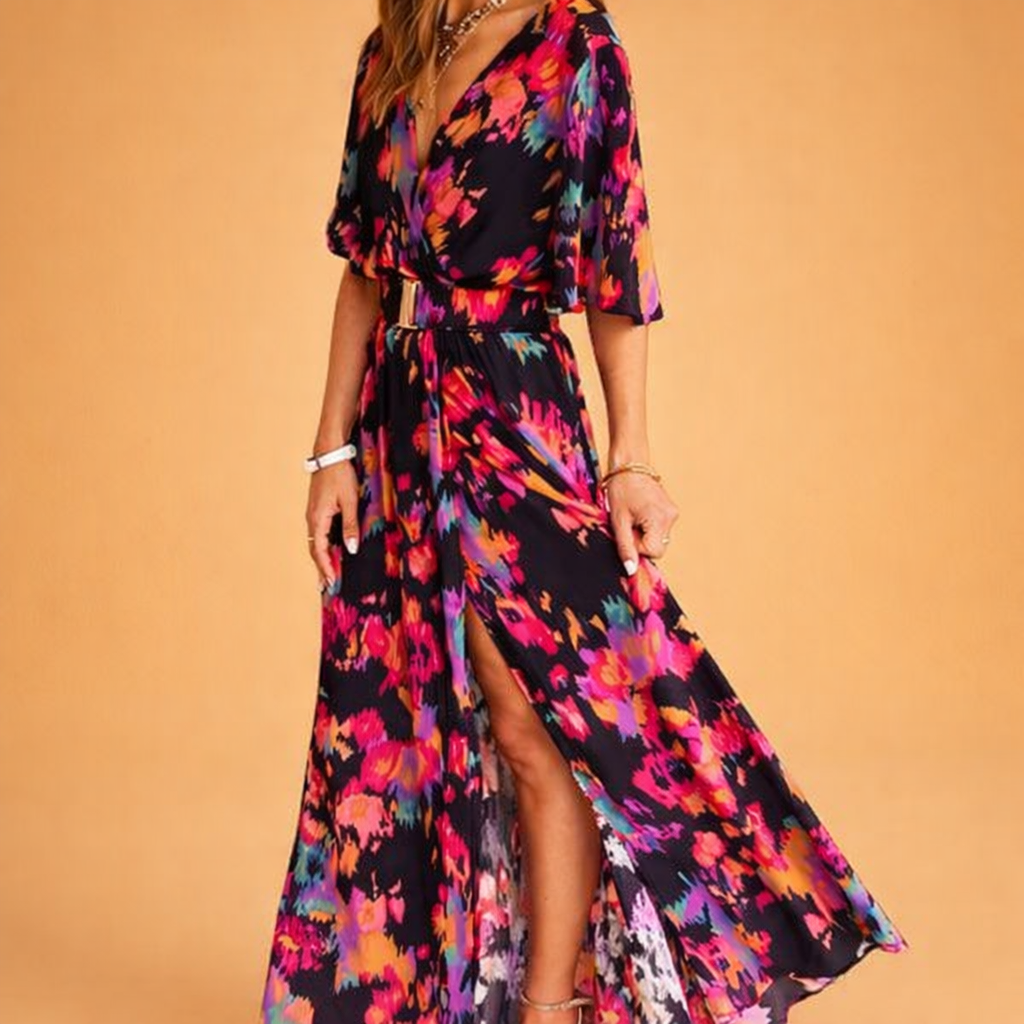 Letty | Flowy Maxi Dress with Belt and Slit